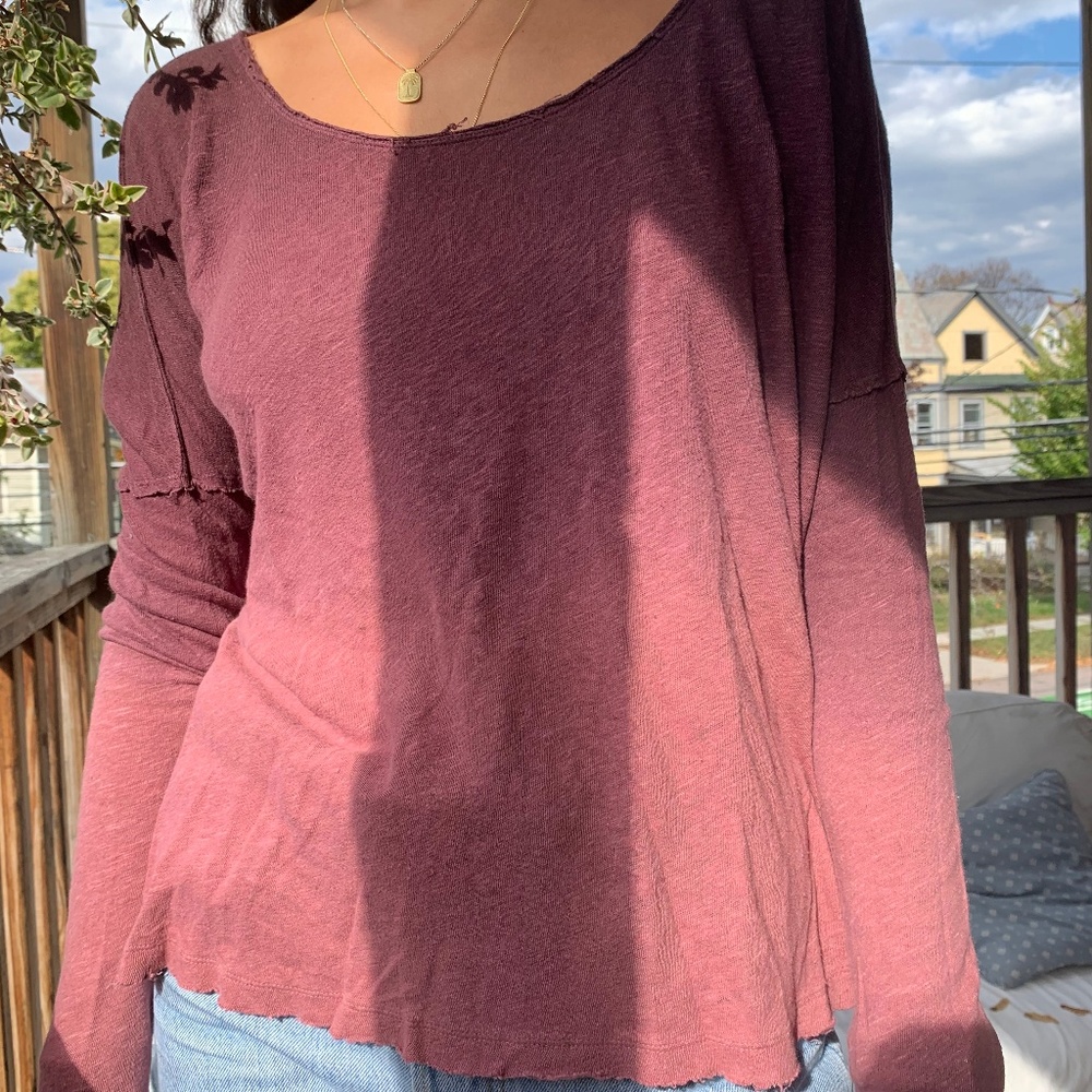Free People Ombre Small Long Sleeve Shirt - Picture 2 of 2